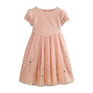 Mini Boden Girls Size 4-5Y Pink Foil Star Celestial Princess Tulle Party Dress